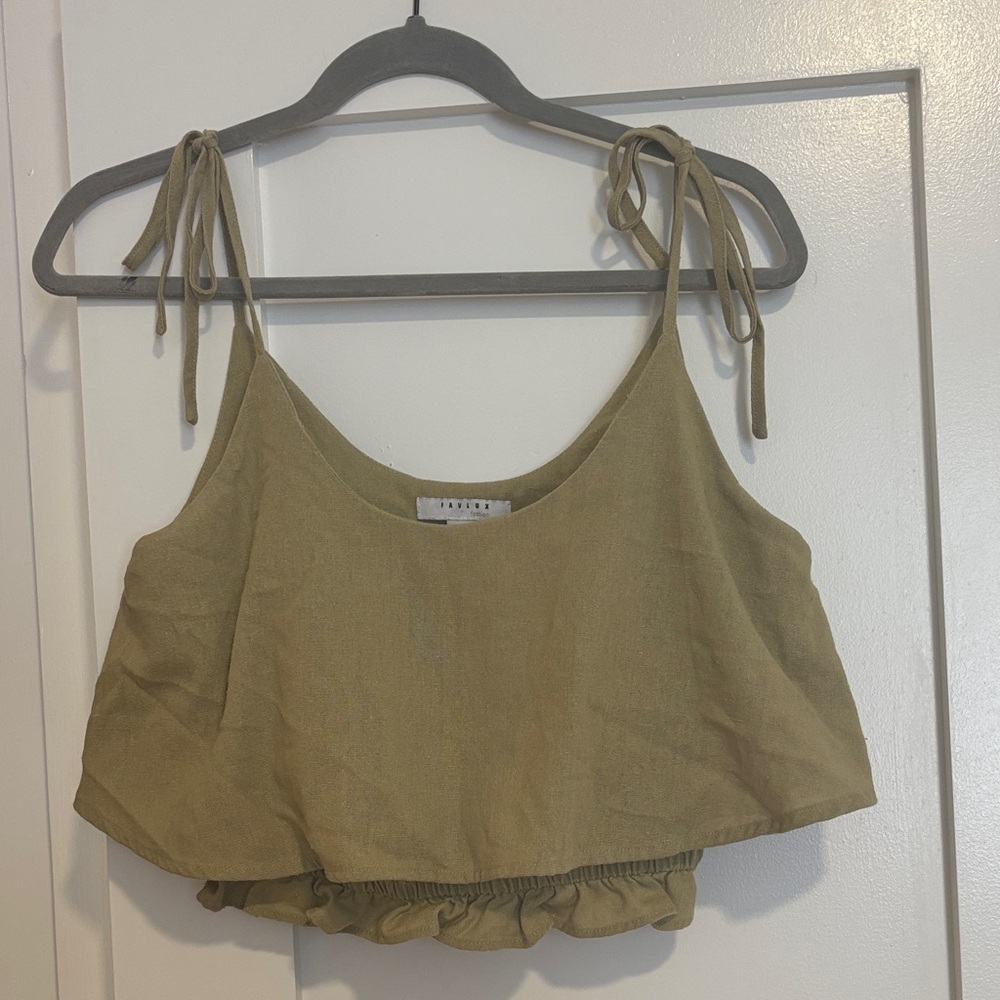 Women's Olive Green Crop Top
